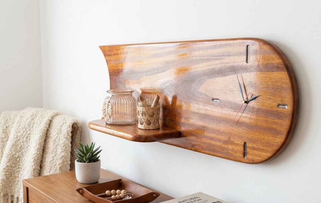 Reloj de Pared Flecha Curva con Estante