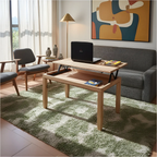 Mesa Ratona Elevable de Madera con Baúl