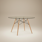 Mesa Eames de Vidrio Circular