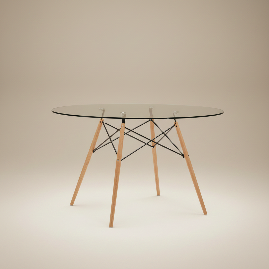 Mesa Eames de Vidrio Circular
