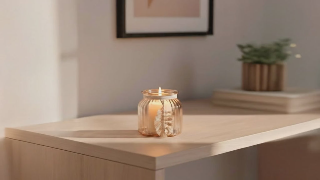 Porta Velas de Vidrio con Cordon y Colgante